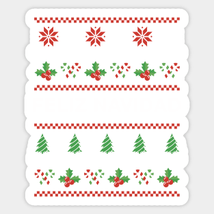 Feliz Navidad Ugly Christmas Design Latino Xmas Sticker